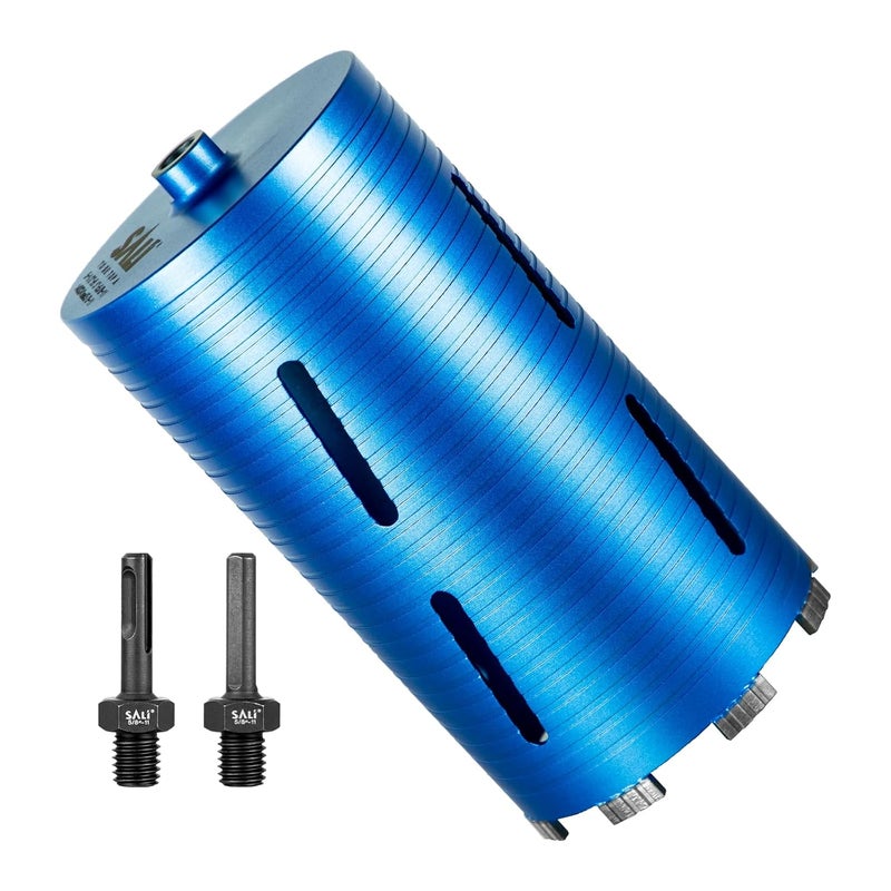 SALI Diamond Core Drill Bits 5 1/2" Diameter 10"/254mm Drilling Depth 5/8-11" Thread Core Bit Turbo Laser-Welded Segments for Cured Concrete with, Brick, Block, Masonry, with Two Adapters - Image 1